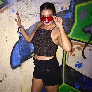 Sparkly black crop top